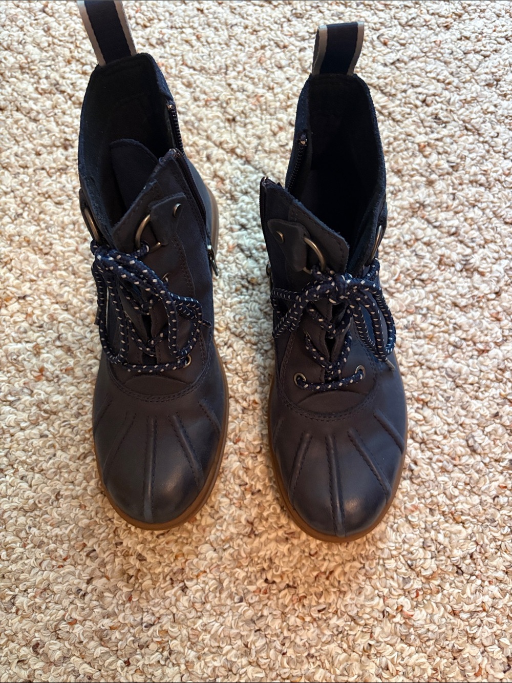 UGG Navy Lace-Up Ankle Duck Boots